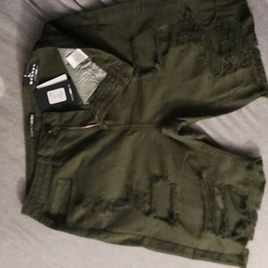 Olive green distressed fashion nova shorts size lg